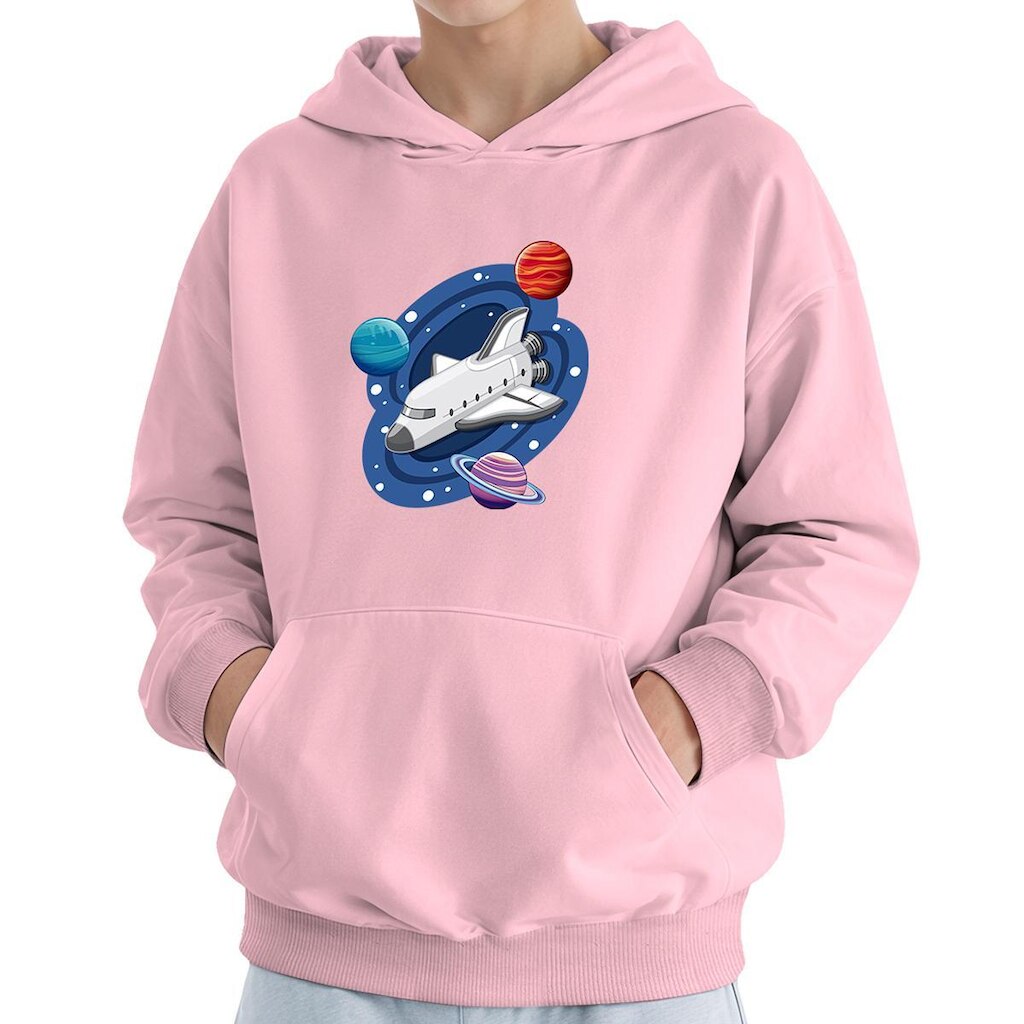 Moletom Infantil Canguru Menino Algodão Estampa Espacial
