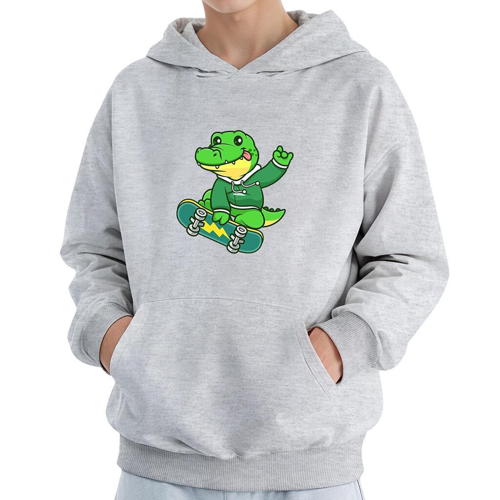 Moletom Infantil Canguru Menino Estampa Jacaré Skate