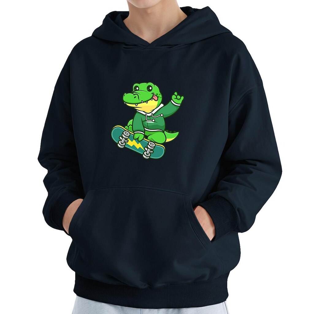 Moletom Infantil Canguru Menino Estampa Jacaré Skate