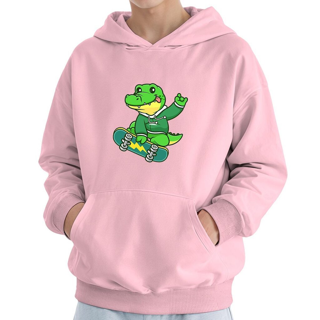 Moletom Infantil Canguru Menino Estampa Jacaré Skate