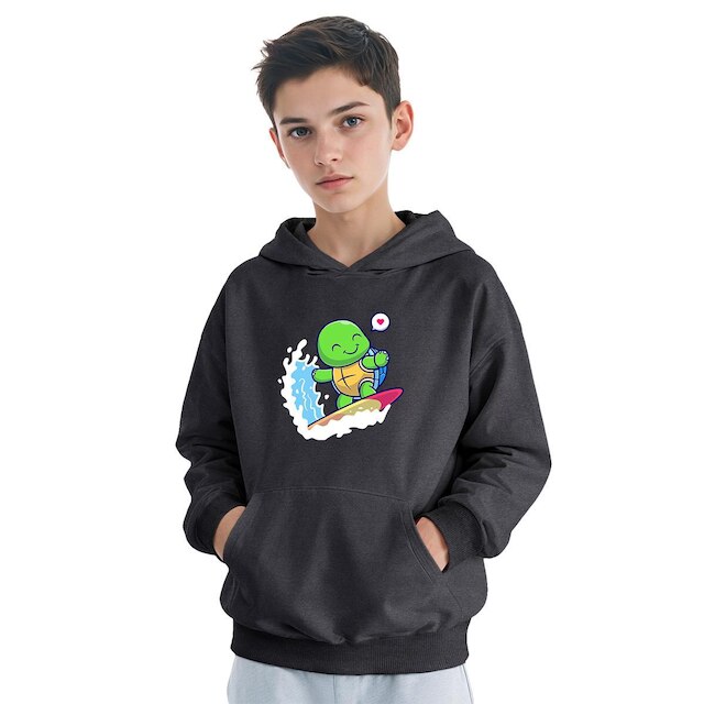 Moletom Infantil Canguru Menino Estampa Tartaruga Surf