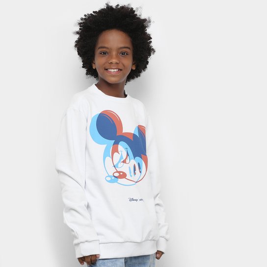 Moletom Infantil Colcci Fun Disney Mickey Masculino Branco