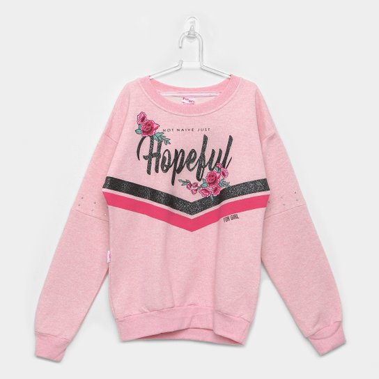 Moletom Infantil For Girl Hopeful Feminino - Rosa