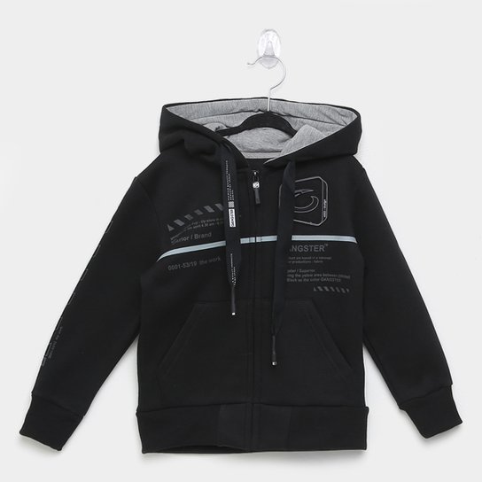 Moletom Infantil Gangster Estampado Capuz Masculino
