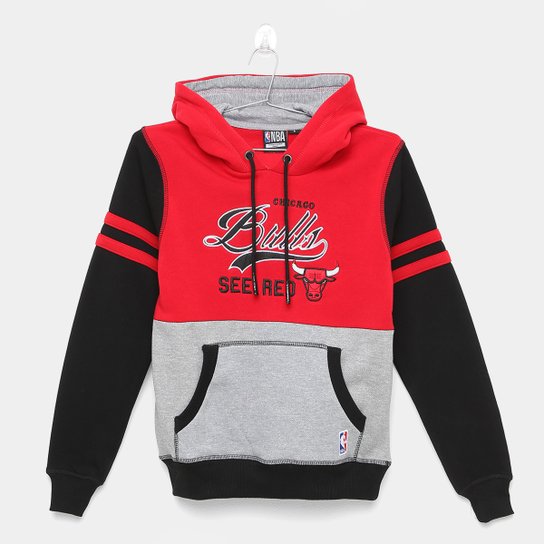 Moletom Infantil NBA Chicago Bulls Masculino - Vermelho
