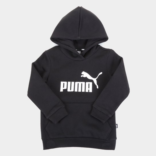 Moletom Infantil Puma Essentialis Logo Com Capuz Feminino - Preto Menor preço em Moletom Infantil Puma Essentialis Logo Com Capuz Feminino - Preto