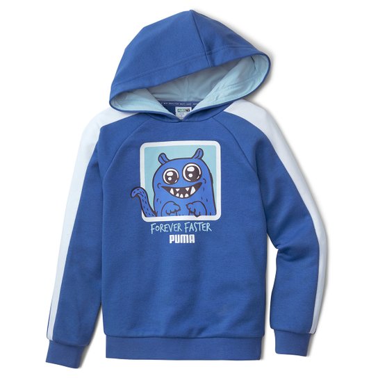 Moletom Infantil Puma Monster Com Capuz - Azul Menor preço em Moletom Infantil Puma Monster Com Capuz - Azul