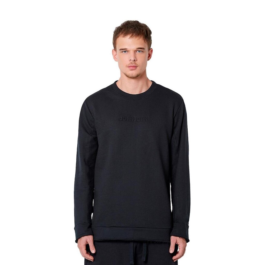 Moletom John John Masculino Black Embossed Logo Preto