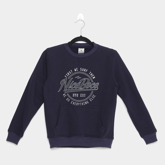 Moletom Juvenil Nicoboco Surf Masculino - Marinho