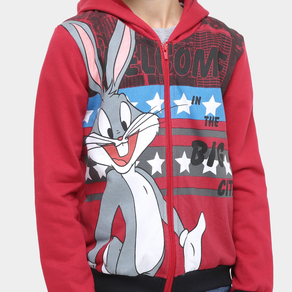 red looney tunes moletom com capuz