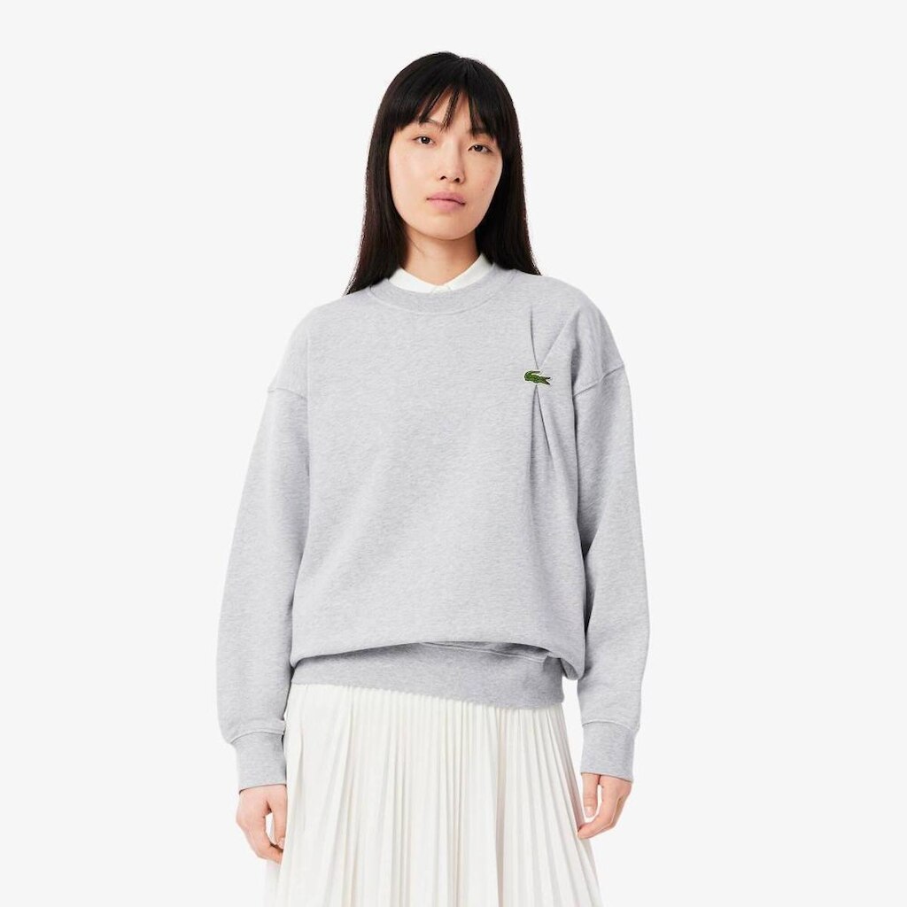 Moletom Lacoste Com Crocodilo Plissado Feminino