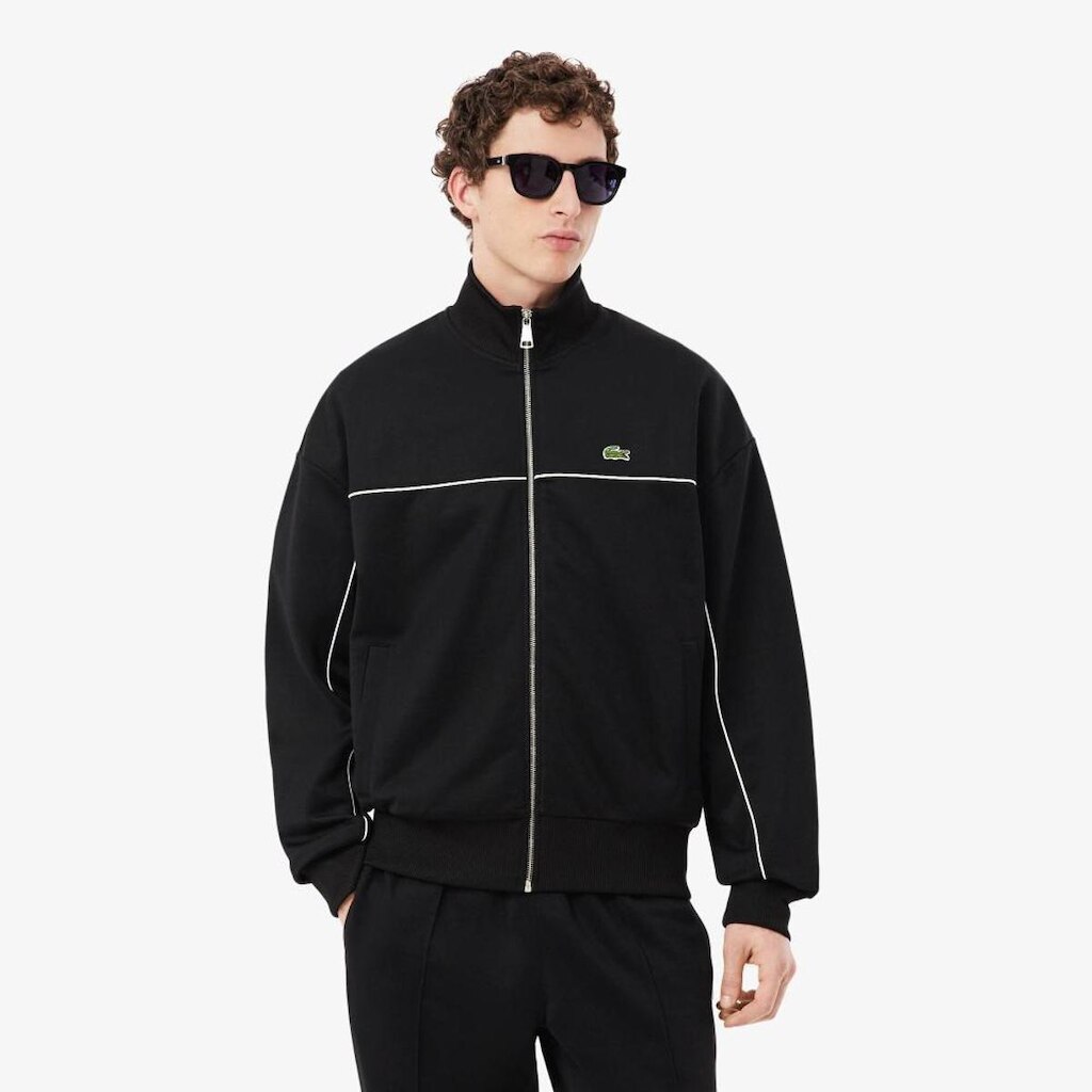 Moletom Lacoste Com Zíper E Detalhes Contrastantes Masculino