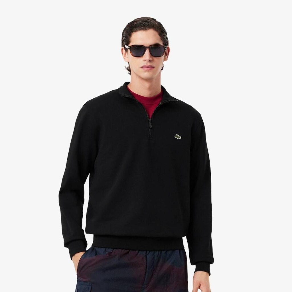 Moletom Lacoste de Lã com Zíper Gola Alta Masculino