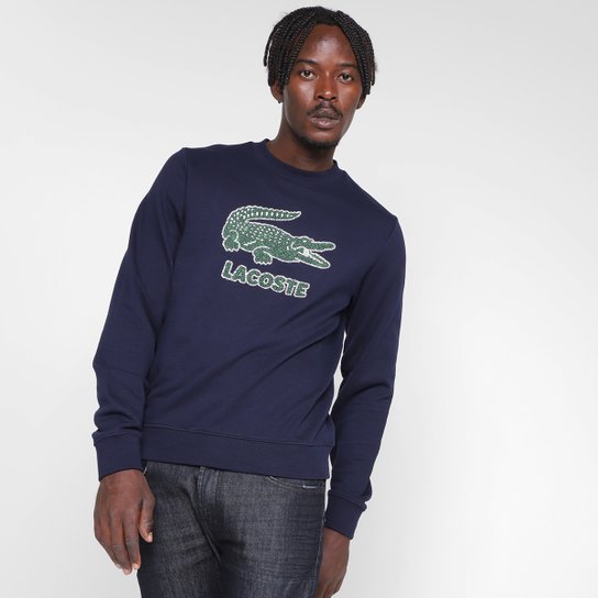 Moletom Lacoste Logo Masculino - Marinho Menor preço em Moletom Lacoste Logo Masculino - Marinho