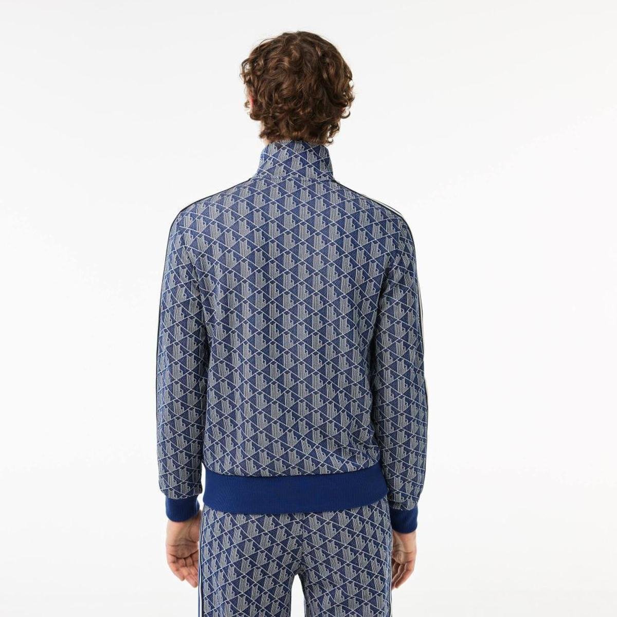 Moletom Lacoste Paris em Jacquard com Zíper e Monograma Masculino