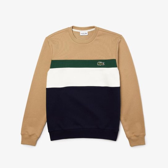 Moletom Lacoste Regular Fit - Azul+Branco Menor preço em Moletom Lacoste Regular Fit - Azul+Branco