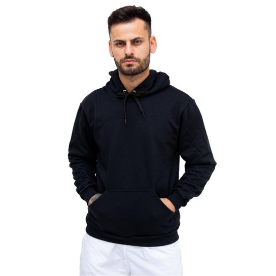 Moletom Liso Preto Blusa De Frio Masculino Feminino Casaco Agasalho Canguru Com Capuz Confortável - Preto Menor preço em Moletom Liso Preto Blusa De Frio Masculino Feminino Casaco Agasalho Canguru Com Capuz Confortável - Preto