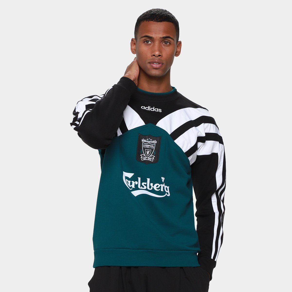 Moletom Liverpool 95 Adidas Masculino - Marrom+Preto | Netshoes