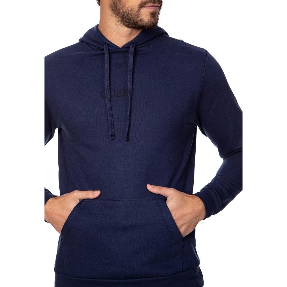 guess blue moletom com capuz