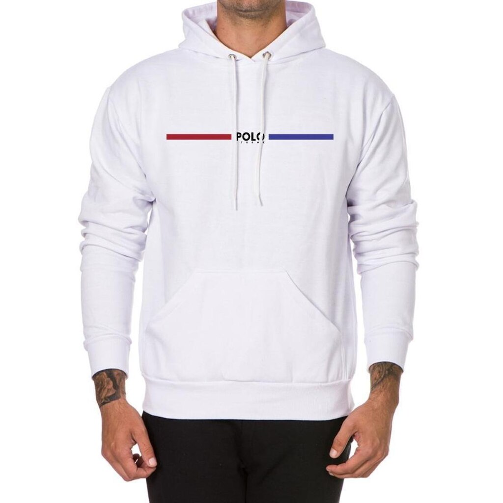 Moletom Masculino Algodão Estampado Capuz Bolso Canguru