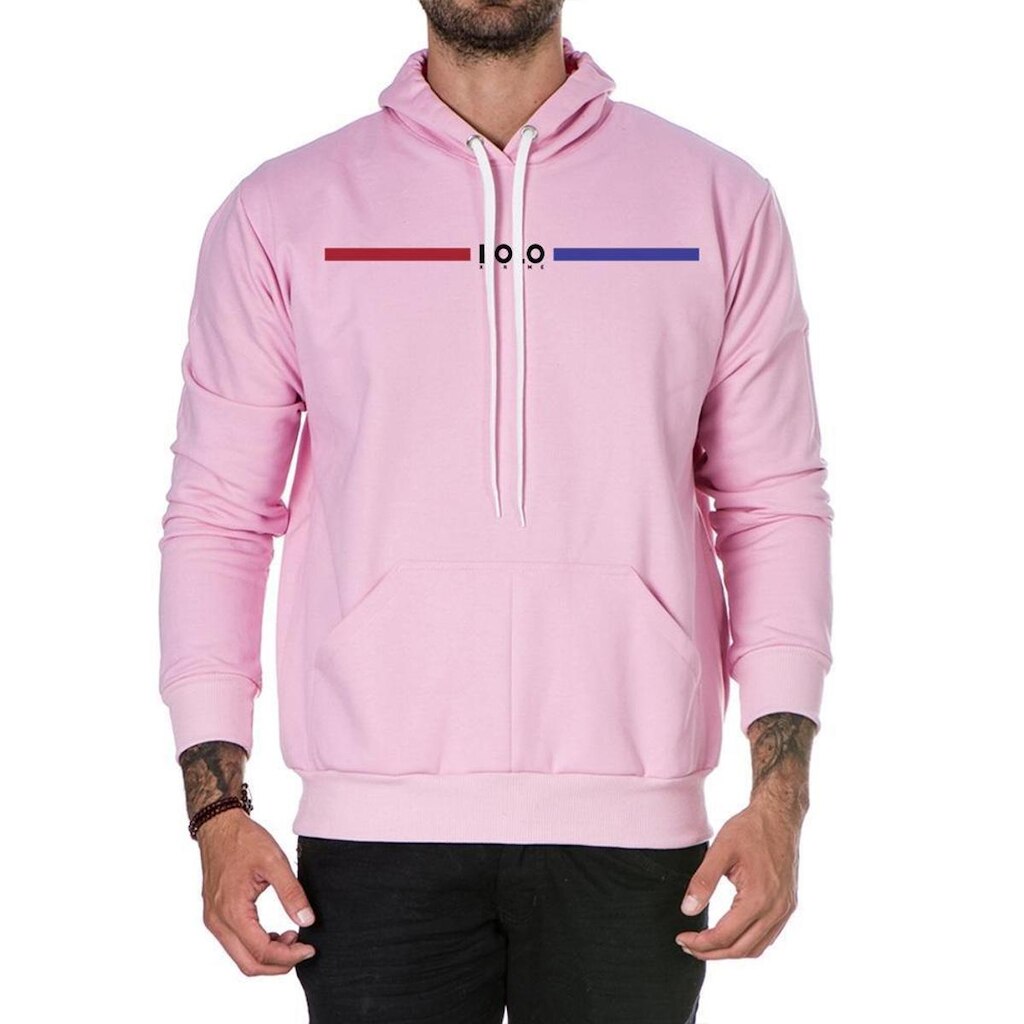 Moletom Masculino Algodão Estampado Capuz Bolso Canguru
