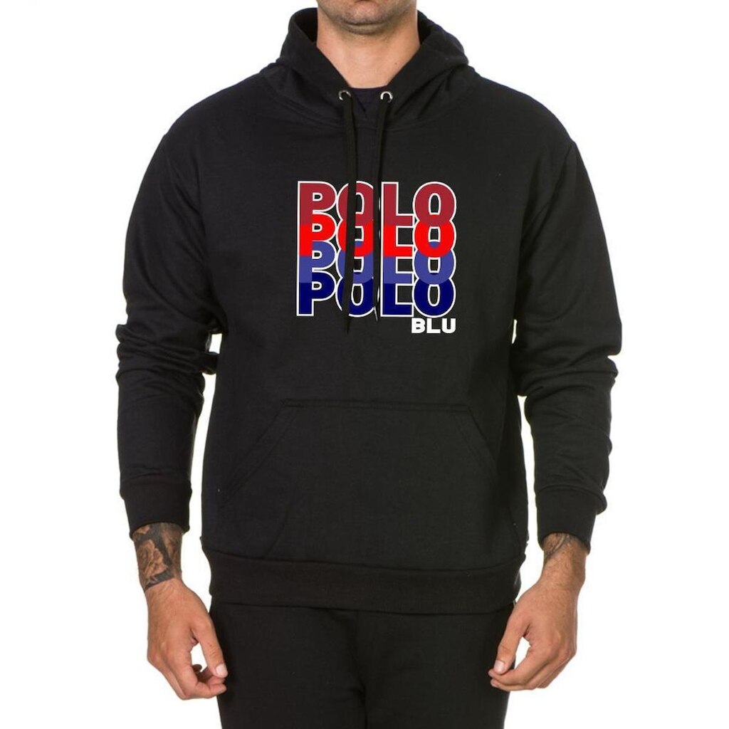 Moletom Masculino Algodão Flanelado Capuz Bolso Canguru