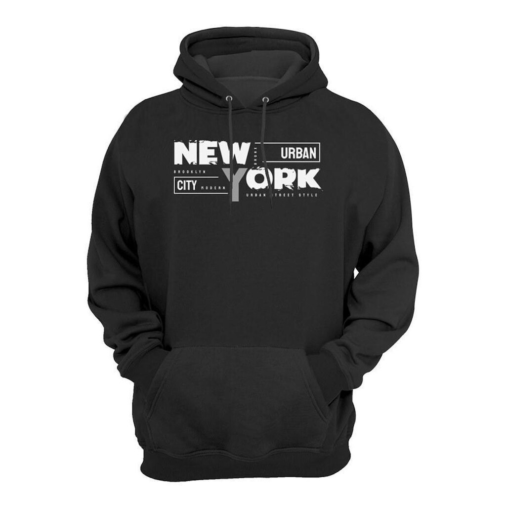 Moletom Masculino Algodão Moderno Casual Bolso Canguru