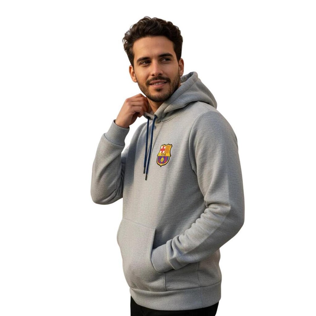 MOLETOM MASCULINO BARCELONA CINZA MESCLA