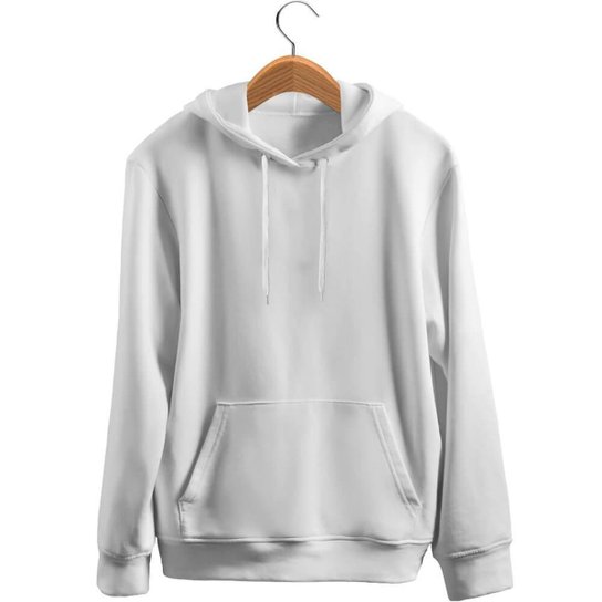 Moletom Masculino Canguru Benellys Liso com Capuz e Bolso - Branco Menor preço em Moletom Masculino Canguru Benellys Liso com Capuz e Bolso - Branco