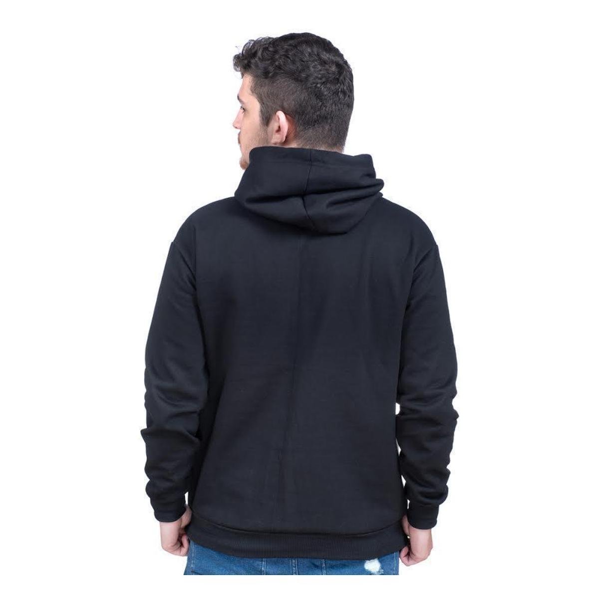 fruit of the loom black zip up moletom com capuz