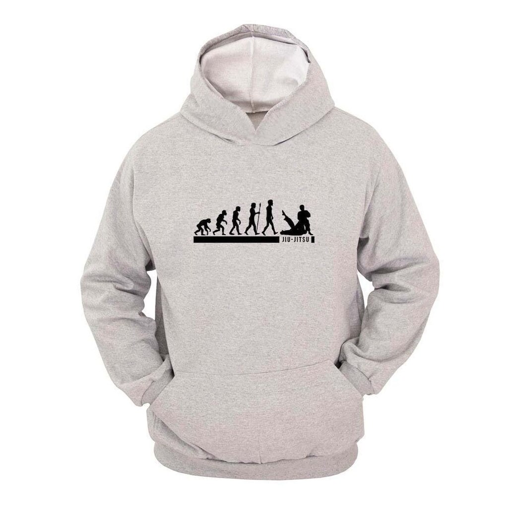 Moletom Masculino Canguru Com Capuz Estampa Evolução