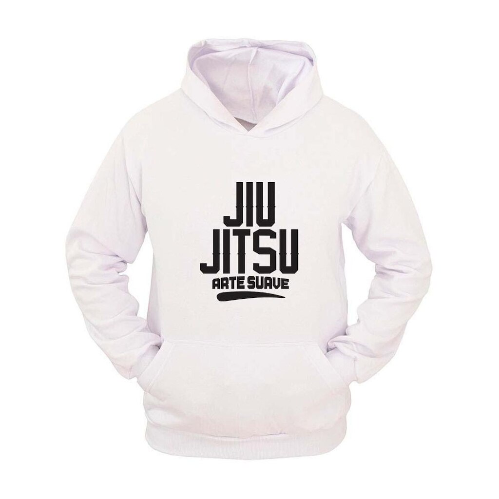 Moletom Masculino Canguru Com Capuz Estampa Jiu Jitsu Conforto