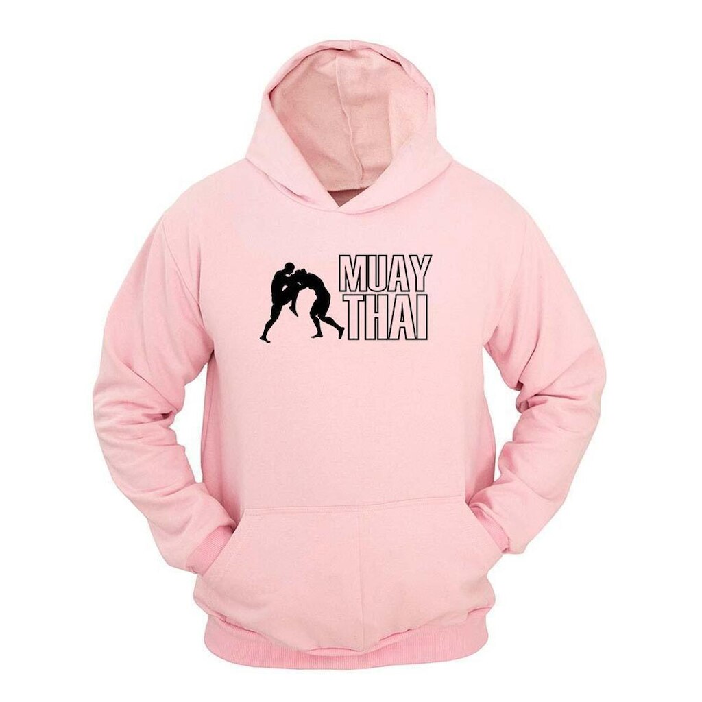 Moletom Masculino Canguru Com Capuz Estampa Muay Thai