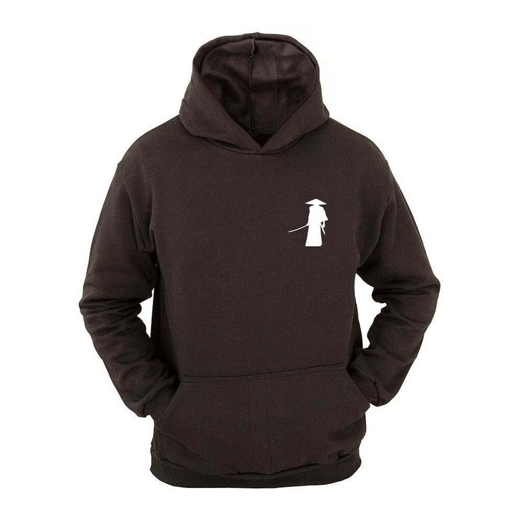 Moletom Masculino Canguru Com Capuz Estampa Samurai
