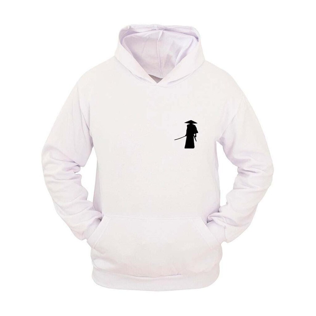 Moletom Masculino Canguru Com Capuz Estampa Samurai