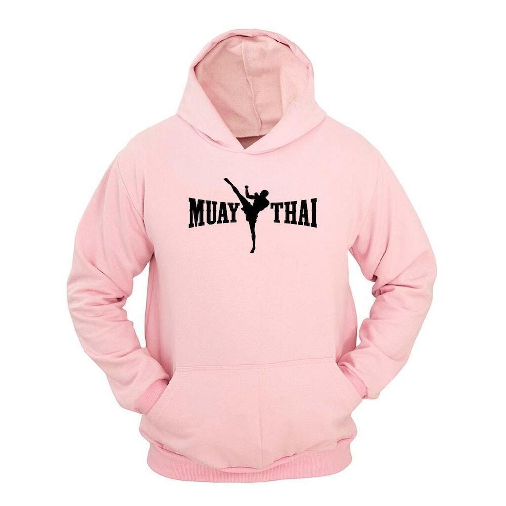 Moletom Masculino Canguru Estampa Muay Thai Com Capuz