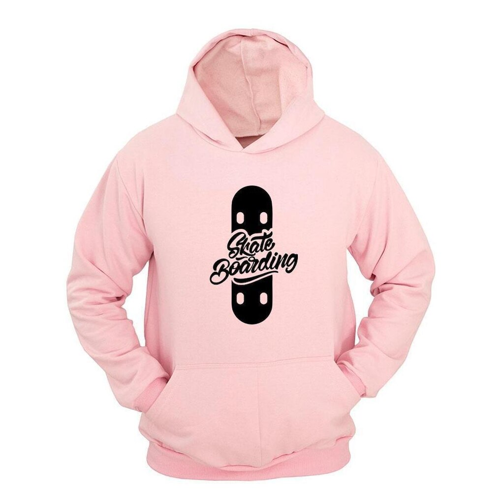 Moletom Masculino Canguru Flanelado Skate Boarding Estampado
