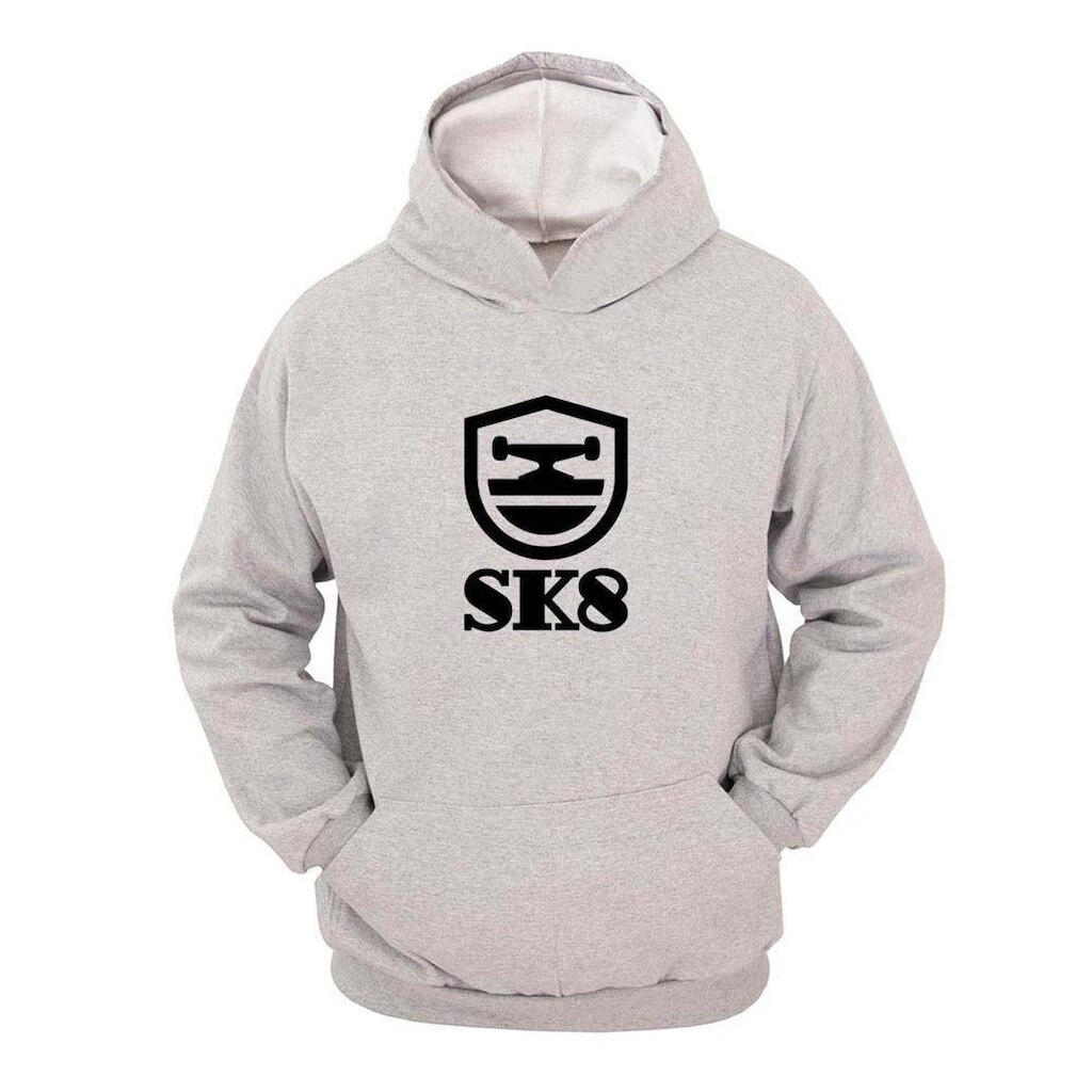Moletom Masculino Canguru SK8 Estampado com Capuz Estilo