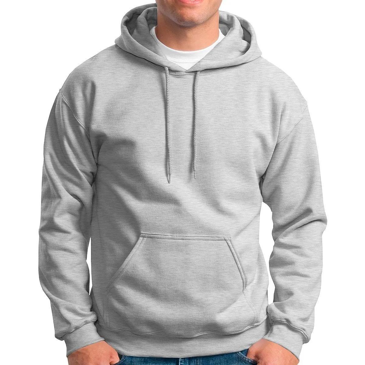 Moletom Masculino e Feminino Canguru Liso Cinza Blusa de Frio Com capuz Menor preço em Moletom Masculino e Feminino Canguru Liso Cinza Blusa de Frio Com capuz