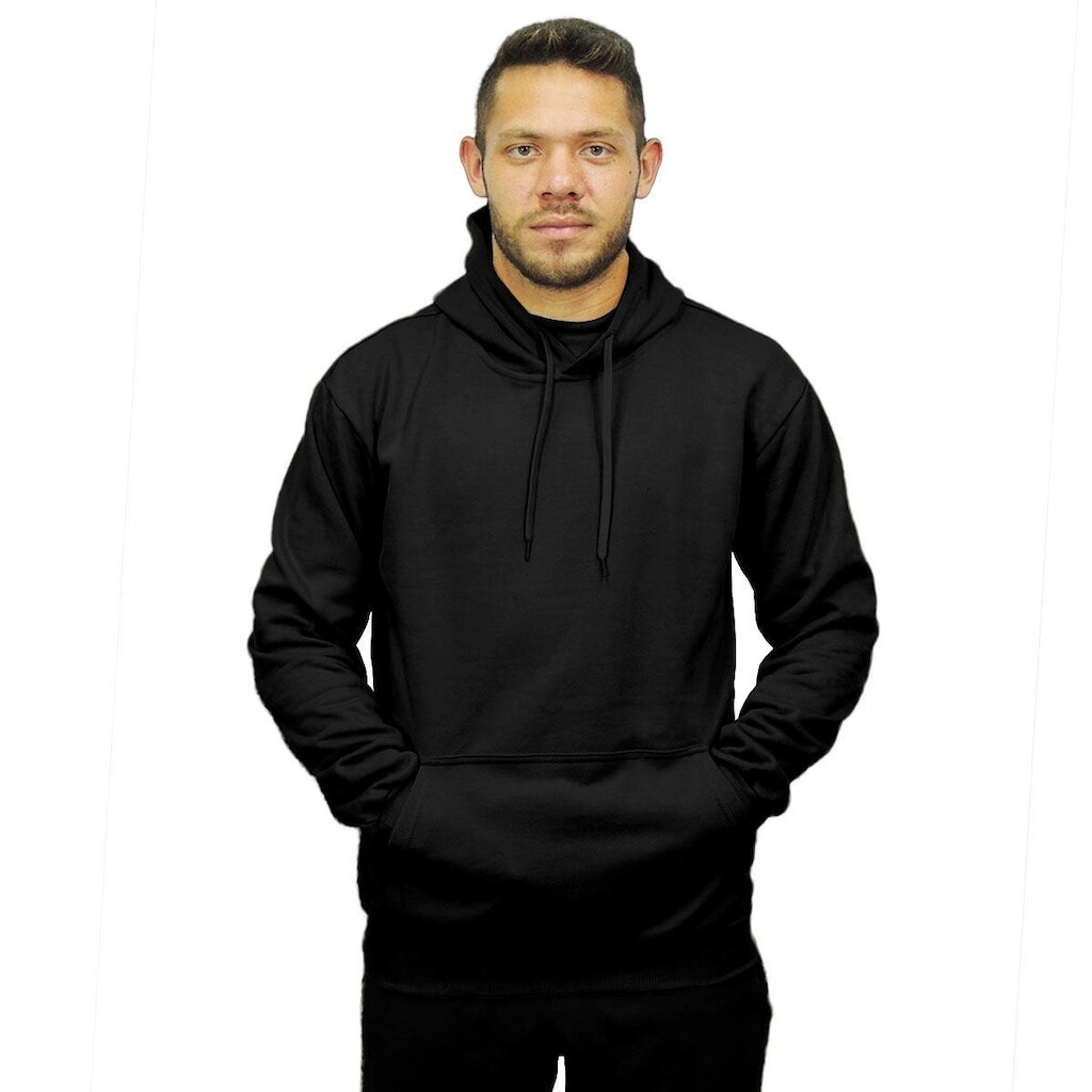 Moletom Masculino Feminino Canguru Liso Capuz Ajustável