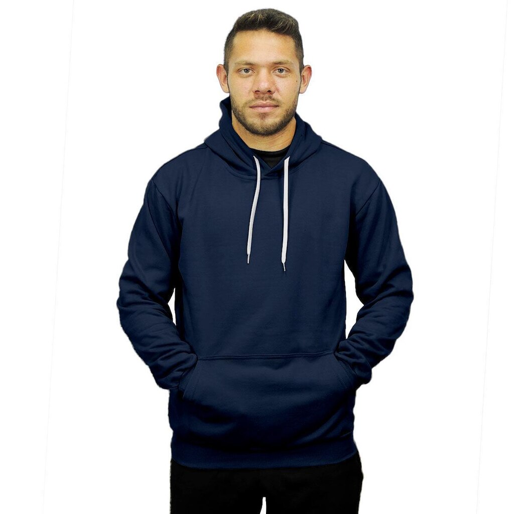 Moletom Masculino Feminino Canguru Liso Capuz Ajustável