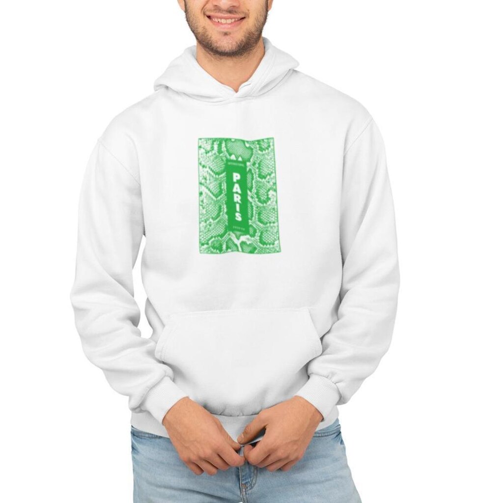 Moletom Masculino Feminino Capuz Bolso Estampado  Paris 