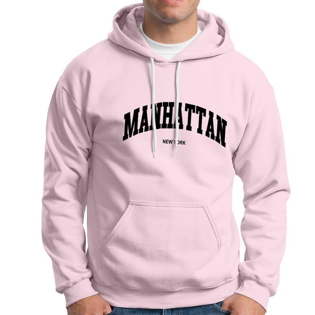 Moletom Masculino Feminino Manhattan New York Em Algodão Com Capuz