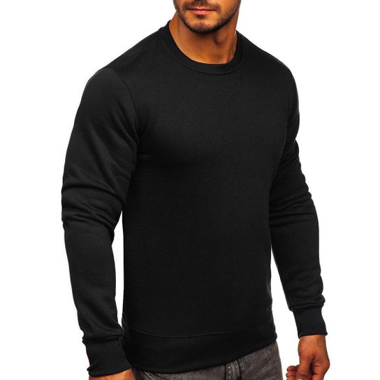 Moletom Masculino Gola Careca Sem Capuz Liso Guido Clothes - Preto Menor preço em Moletom Masculino Gola Careca Sem Capuz Liso Guido Clothes - Preto