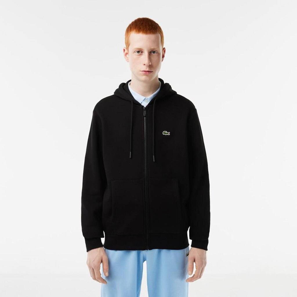 Moletom masculino Lacoste Clássico com Fechamento de Zíper e Bolsos