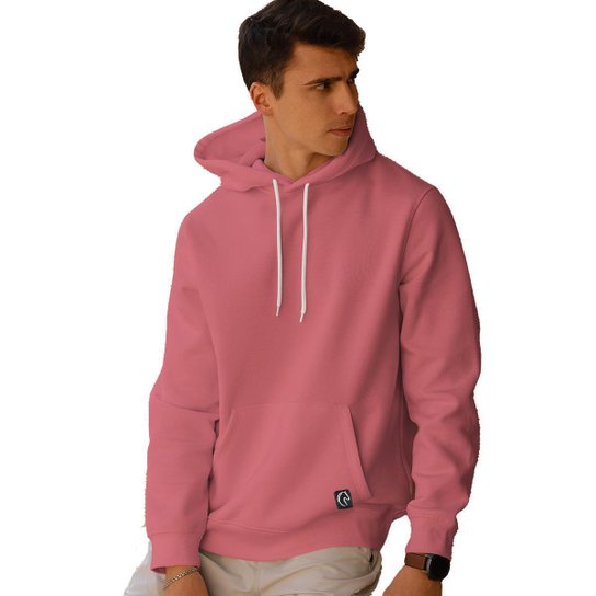 Netshoes Moletom Salmão Masculino Casaco Moletom Hollister