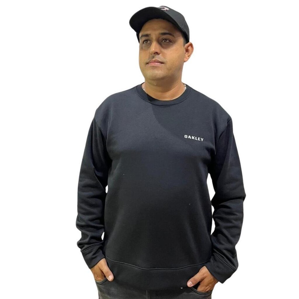 Moletom Masculino Oakley Bark Crew Preto