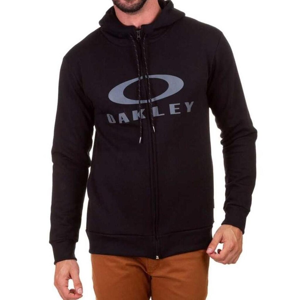 Moletom Masculino Oakley Mod Bark F/Z Hoodie 02e-blackout G