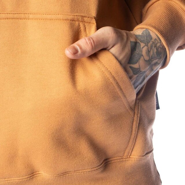 Moletom Masculino Over Surf Capuz Logo Texturizado Caramelo