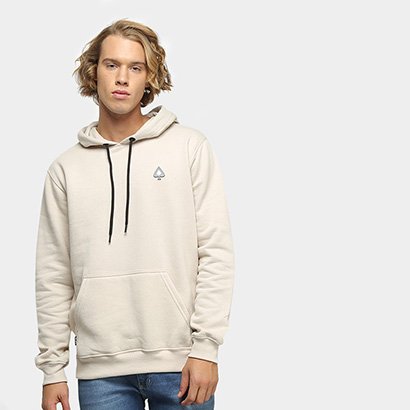 monogram logo fleece moletom com capuz